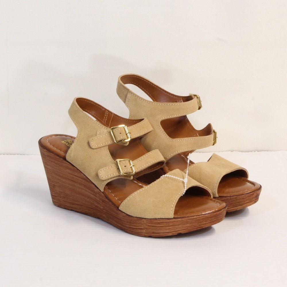 Bella Vita Women's Ani Wedge Ambra Suede Platform Sandals Size 9W